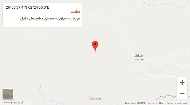 روستای دشت بر روی نقشه