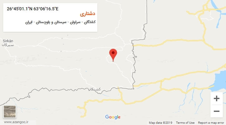 روستای دشتاری بر روی نقشه