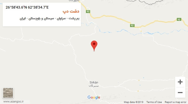 روستای دشت دپ بر روی نقشه