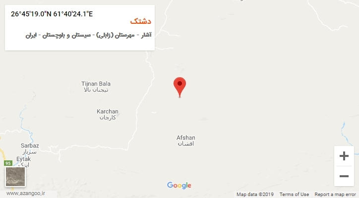 روستای دشتک بر روی نقشه