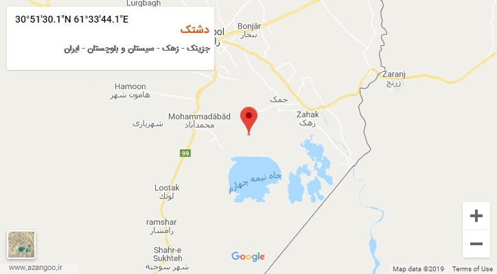 روستای دشتک بر روی نقشه