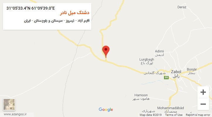 روستای دشتک میل نادر بر روی نقشه