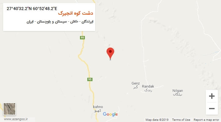 روستای دشت کوه انجیرک بر روی نقشه
