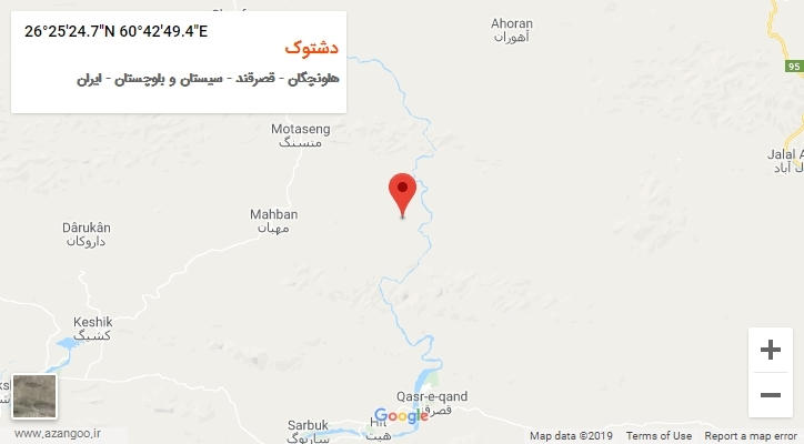 روستای دشتوک بر روی نقشه