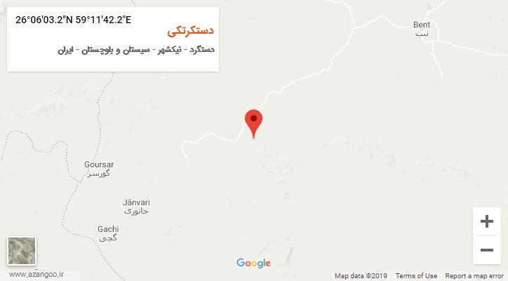 روستای دستکرتکی بر روی نقشه