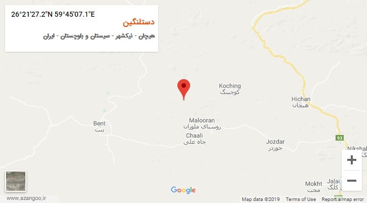 روستای دستلنگین بر روی نقشه