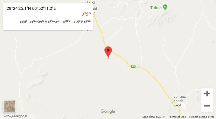 روستای دودر بر روی نقشه