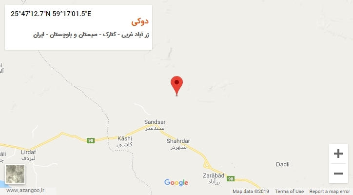 روستای دوکی بر روی نقشه