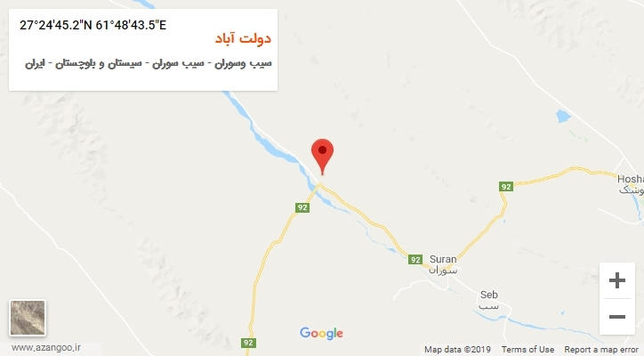 روستای دولت آباد بر روی نقشه