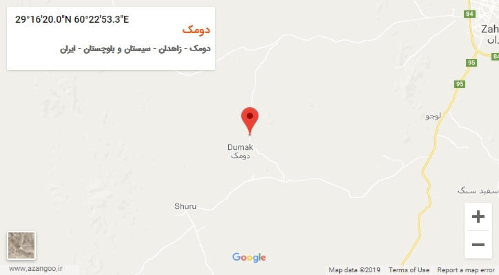 روستای دومک بر روی نقشه