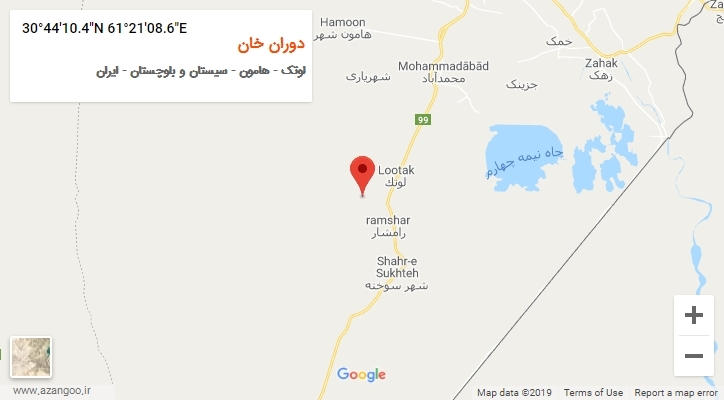 روستای دوران خان بر روی نقشه