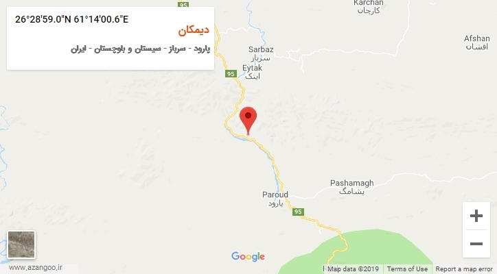 روستای دیمکان بر روی نقشه