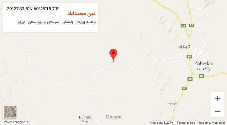 روستای دین محمدآباد بر روی نقشه