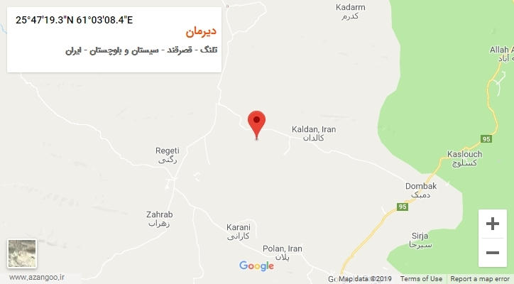 روستای دیرمان بر روی نقشه