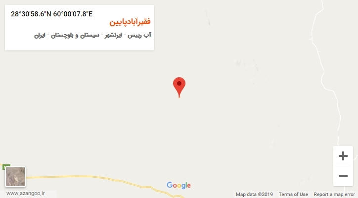 روستای فقیرآبادپایین بر روی نقشه