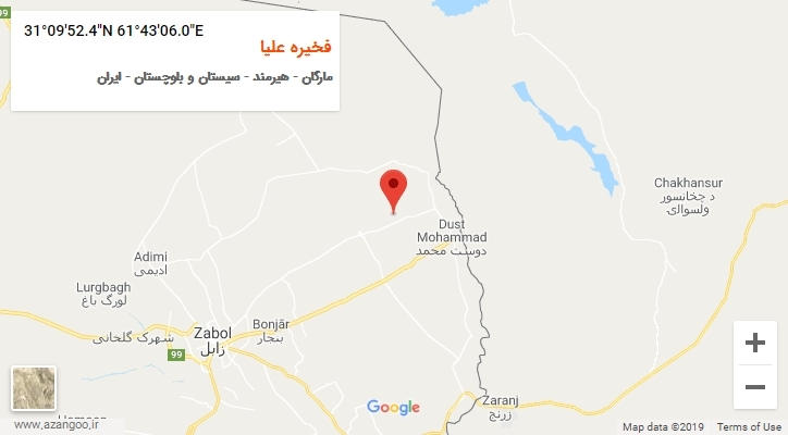 روستای فخیره علیا بر روی نقشه