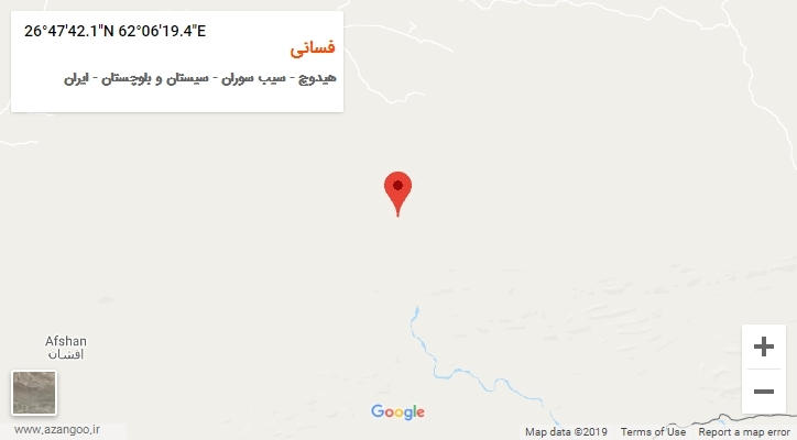 روستای فسانی بر روی نقشه