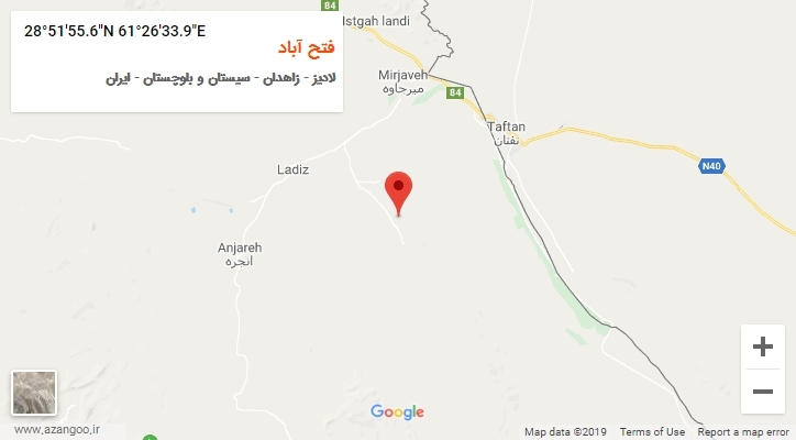 روستای فتح آباد بر روی نقشه