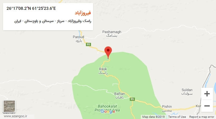 روستای فیروزآباد بر روی نقشه
