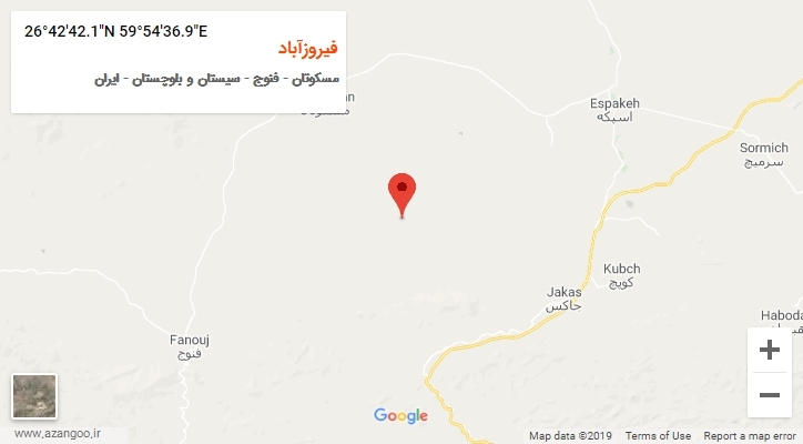 روستای فیروزآباد بر روی نقشه