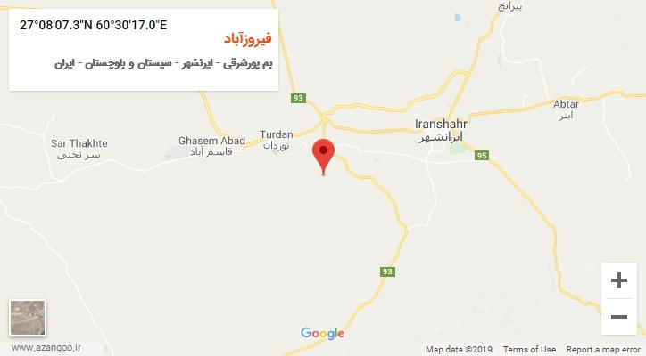 روستای فیروزآباد بر روی نقشه