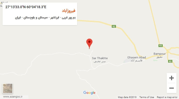 روستای فیروزآباد بر روی نقشه