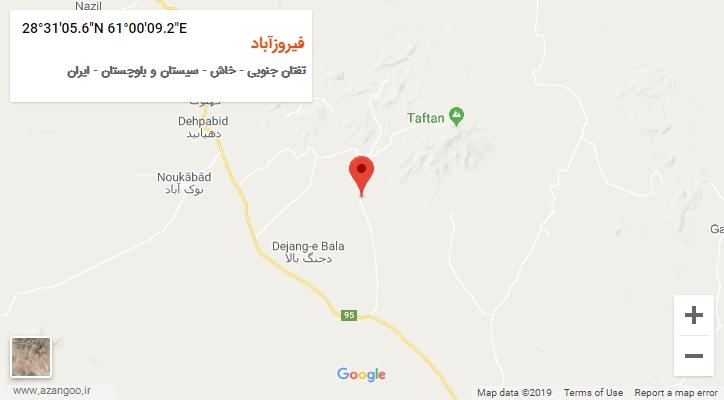 روستای فیروزآباد بر روی نقشه