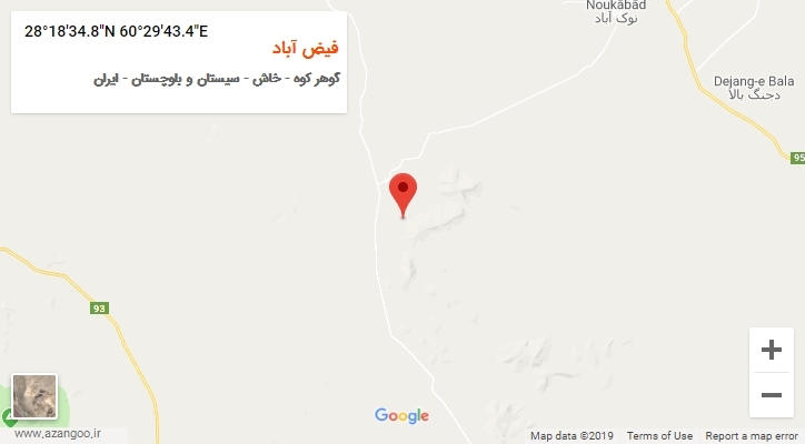 روستای فیض آباد بر روی نقشه