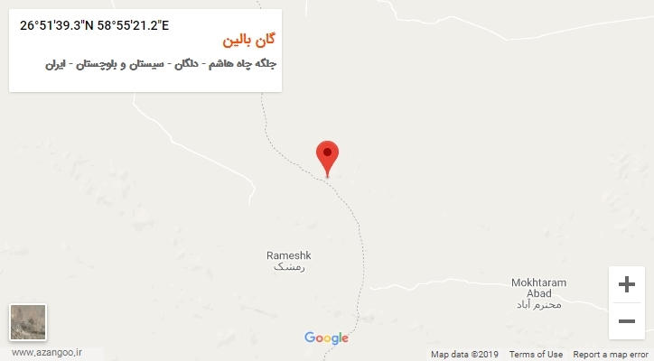 روستای گان بالین بر روی نقشه