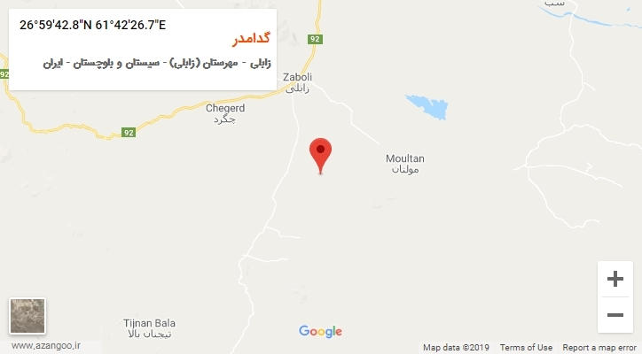 روستای گدامدر بر روی نقشه