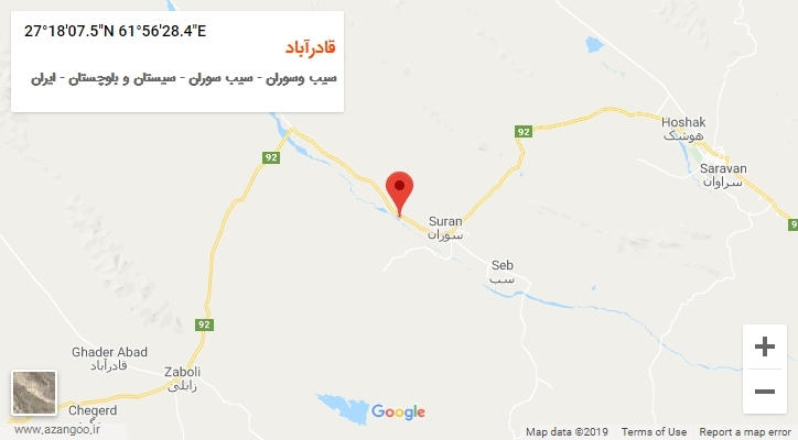 روستای قادرآباد بر روی نقشه