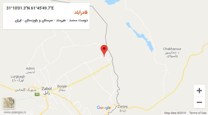 روستای قادرآباد بر روی نقشه