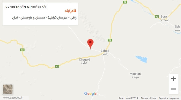روستای قادرآباد بر روی نقشه