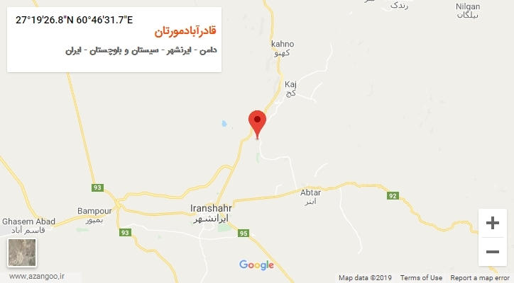 روستای قادرآبادمورتان بر روی نقشه