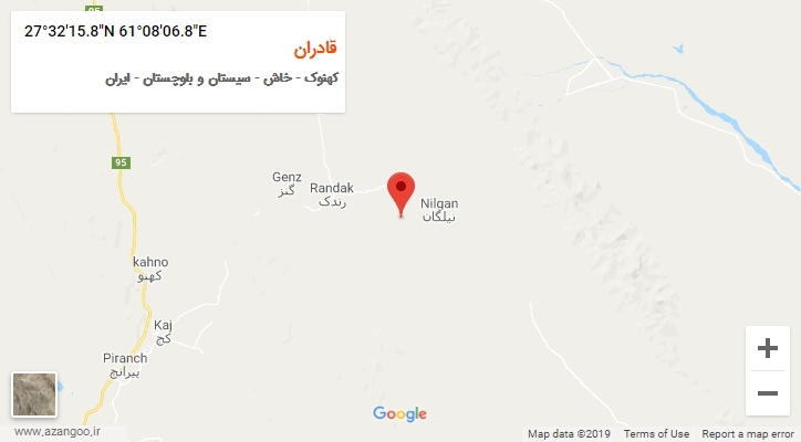 روستای قادران بر روی نقشه