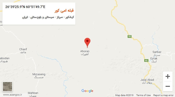 روستای قبله امی کور بر روی نقشه