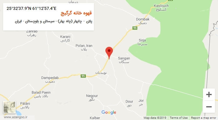 روستای قهوه خانه گرگیج بر روی نقشه