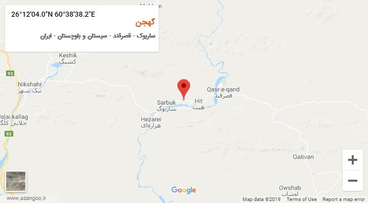 روستای گهجن بر روی نقشه
