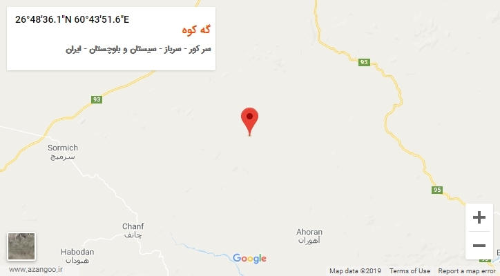 روستای گه کوه بر روی نقشه