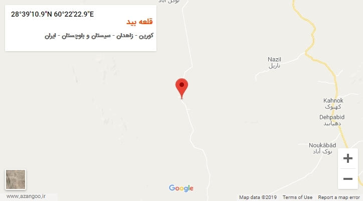 روستای قلعه بید بر روی نقشه