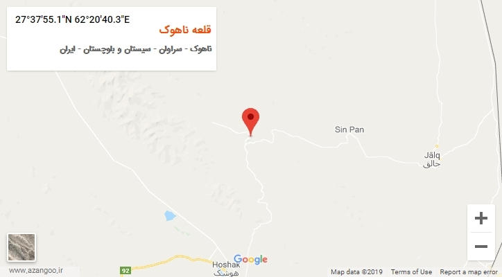 روستای قلعه ناهوک بر روی نقشه