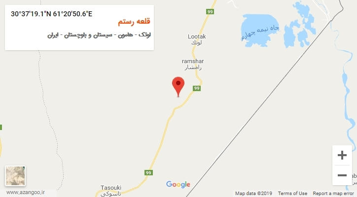 روستای قلعه رستم بر روی نقشه
