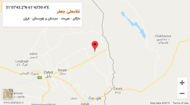 روستای غلامعلی جعفر بر روی نقشه