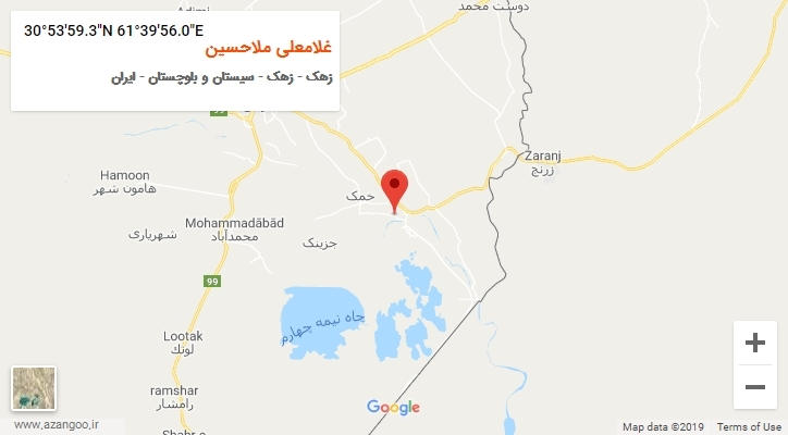 روستای غلامعلی ملاحسین بر روی نقشه