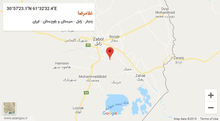 روستای غلامرضا بر روی نقشه