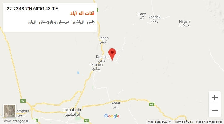 روستای قنات اله آباد بر روی نقشه