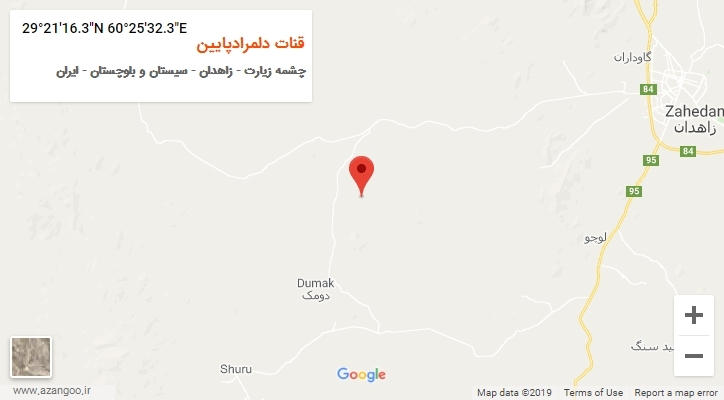 روستای قنات دلمرادپایین بر روی نقشه