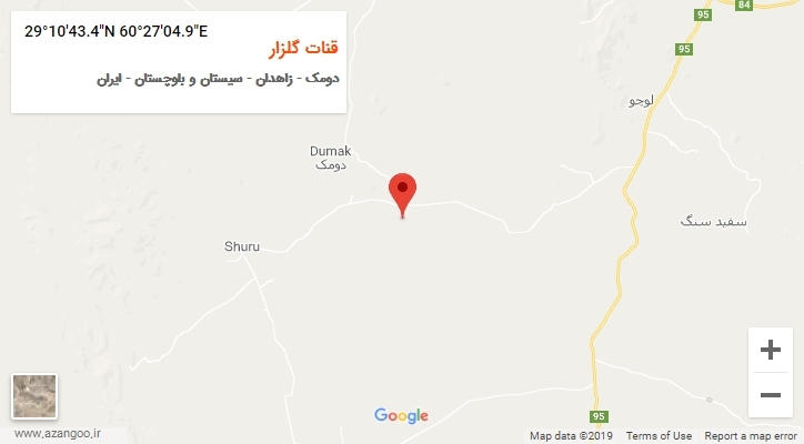 روستای قنات گلزار بر روی نقشه