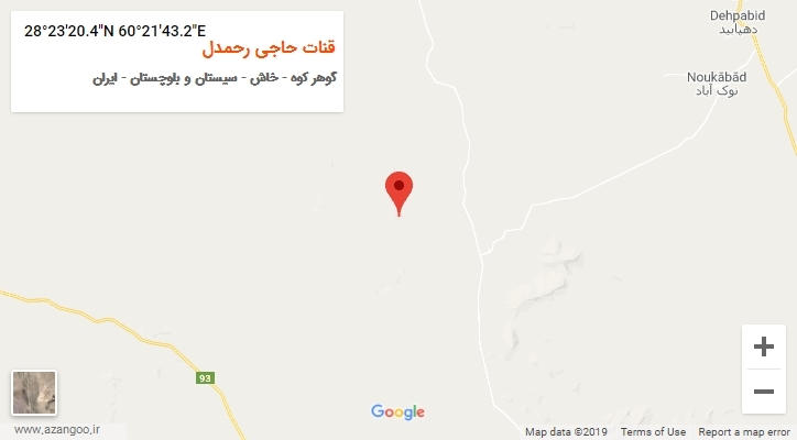 روستای قنات حاجی رحمدل بر روی نقشه