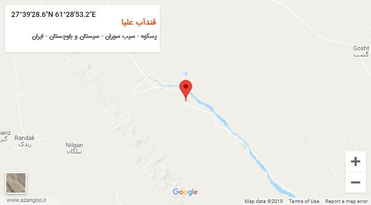 روستای قندآب علیا بر روی نقشه